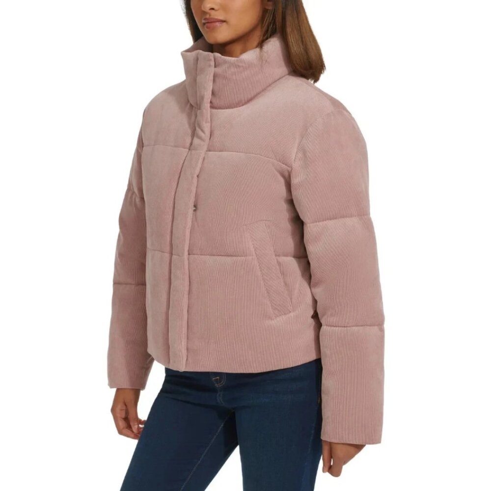 Levi’s Women’s Corduroy Puffer Jacket Mauve Pink Size XL